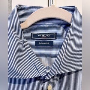122. J.W. Brown Tailored Fit Button Down Dress Shirt XXL/45/46